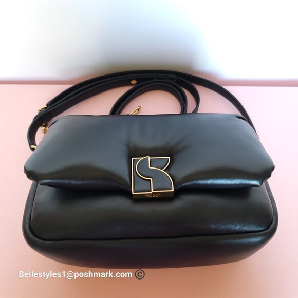 KATE SPADE Dakota Puffy Smooth Leather Convertible Crossbody Bag- Black🎈$248⭐ - Picture 11 of 16